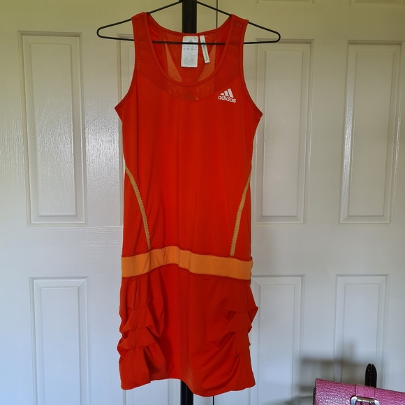adidas Dresses & Skirts - ADIDAS Climacool Dress 12 Orange Stretchable Bodycon Soccer Sports Midi Dress